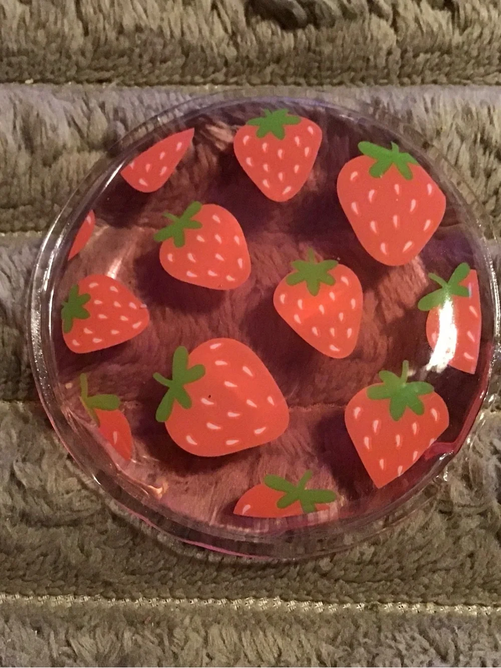 Clear Strawberry Print freezable gel eye masks